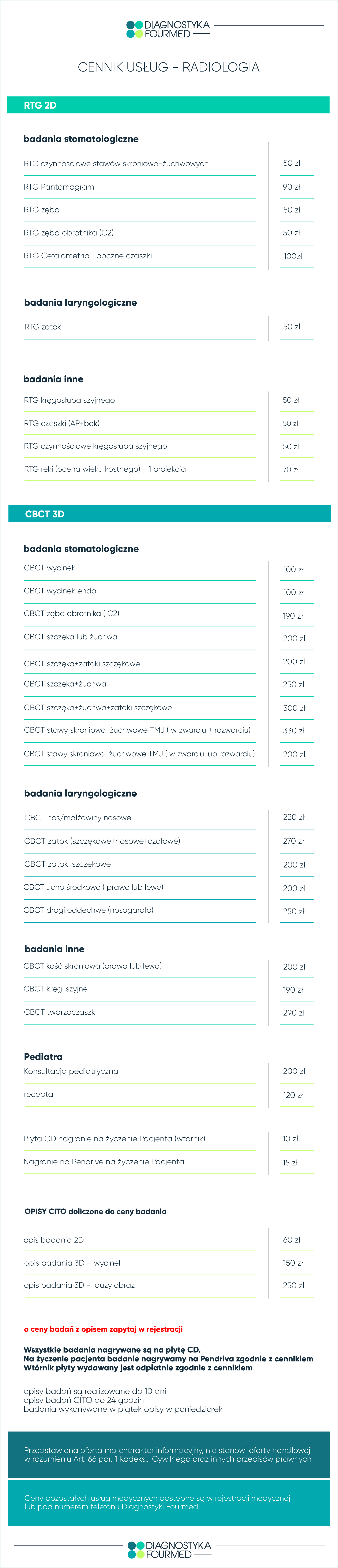 Cennik Diagnostyka Fourmed